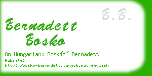 bernadett bosko business card